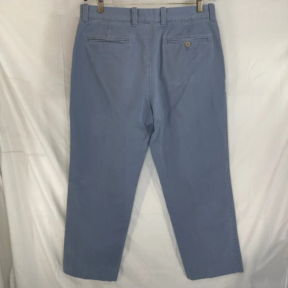 Vintage Men's J.Crew Straight Relaxed Fit Chino Pants Size 35 x 32 Blue Cotton